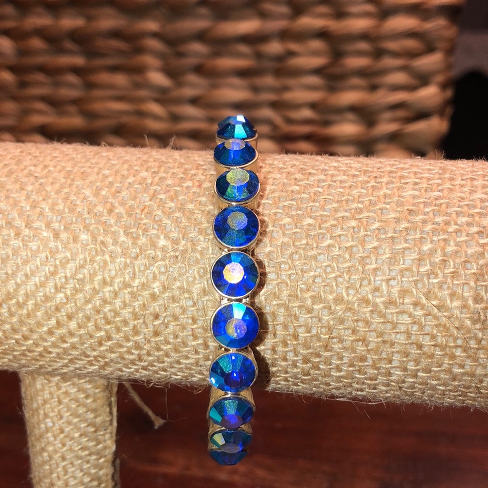 Iridescent blue bangle